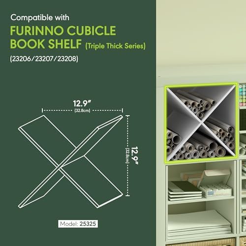 Furinno Cubicle X-Shelf Cube Insert, 3-Shelf Cube Organizer - Image 3
