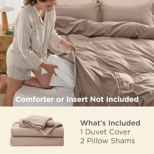 Bedsure Prewashed Oversized Queen Duvet Cover, Cotton-Like Soft Set - Image 2
