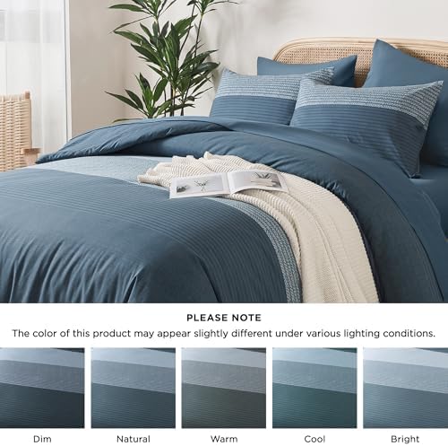 Andency Queen Comforter Set, Haze Blue, 7 Pieces - Image 6