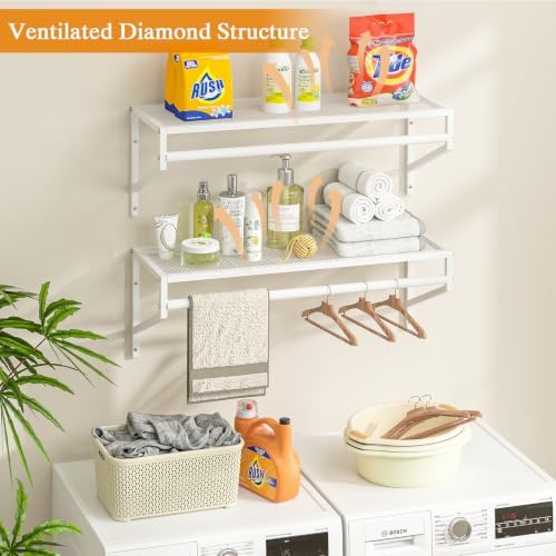 ThreeHio 4 Pack Closet Shelves Wall Mounted, 2.7 ft x 11.8in Wire Closet Shelf - Image 6