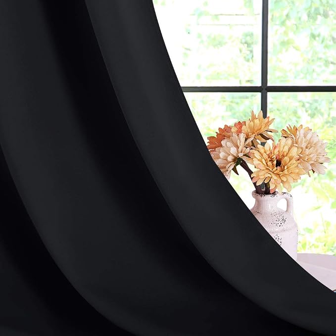 NICETOWN Blackout Curtains 45 Inches Long Kitchen Drapes - Image 2