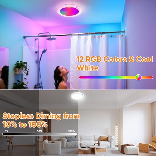 Rechargeable Motion Sensor Ceiling Light, Battery Closet Light 12 RGB Color - Image 5