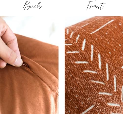BlissBlush Boho Lumbar Throw Pillow Cover 14X36, Brick Red Decorative Long - Image 5