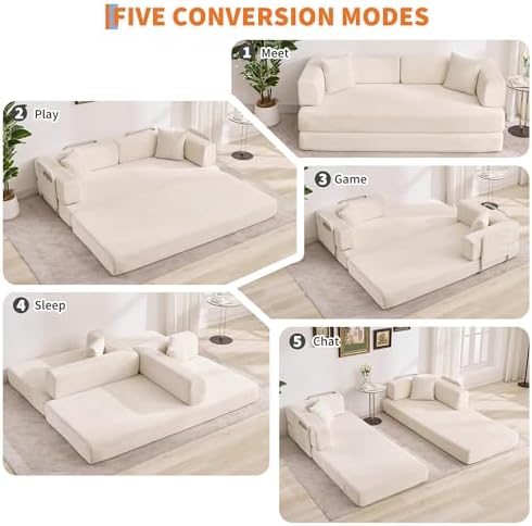 5-in-1 Convertible Sleeper Sofa Bed - Image 5