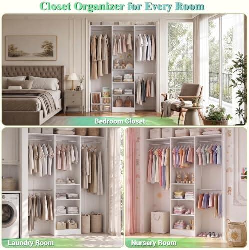 Besiost 4FT Small Closet Organizer System - Image 4