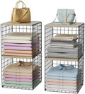 4-Tier Stackable Closet Organizers and Storage, Clothing Cube Shelves by Hencawima