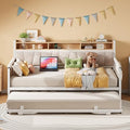 LIKIMIO Daybed with Trundle, Storage Headboard and Charging Station by LIKIMIO