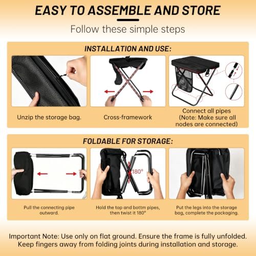 Foldable Backpack Stool 15 In, Portable Chair - Image 5