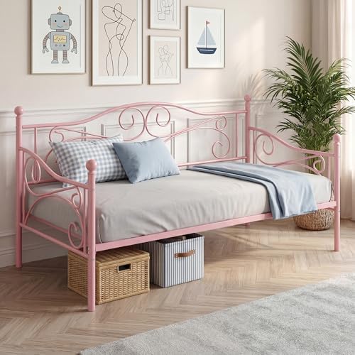 VECELO Twin Size Daybed Frame Metal Sofa Bed Mattress Foundation - Image 4