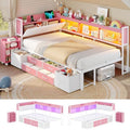 Corner Twin Bed Frame with Pull-Out Cabinet/Bookcase/Headboad Storage by MSMASK