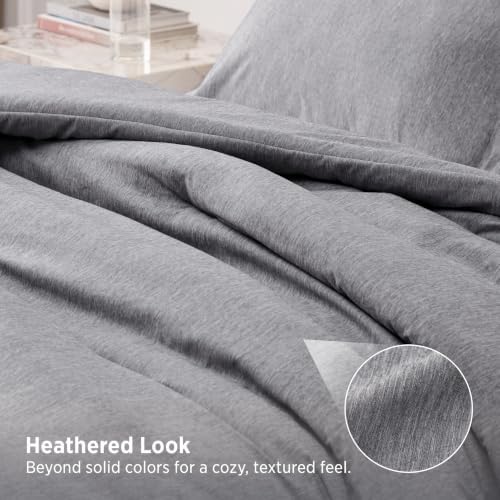 Bedsure Grey Twin Comforter Set, Soft College Dorm Room Essentials 2 Pcs - Image 3