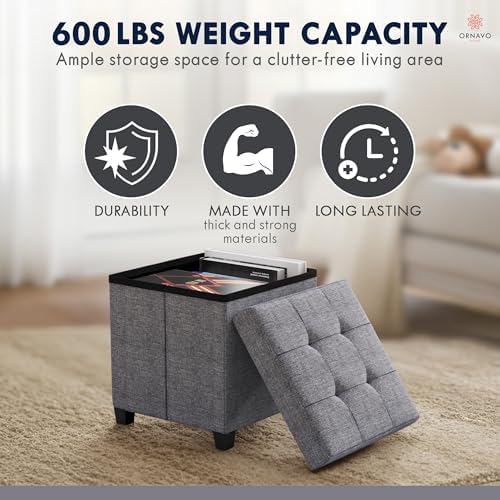 Ornavo Home Square Cube Storage Ottoman - Image 7