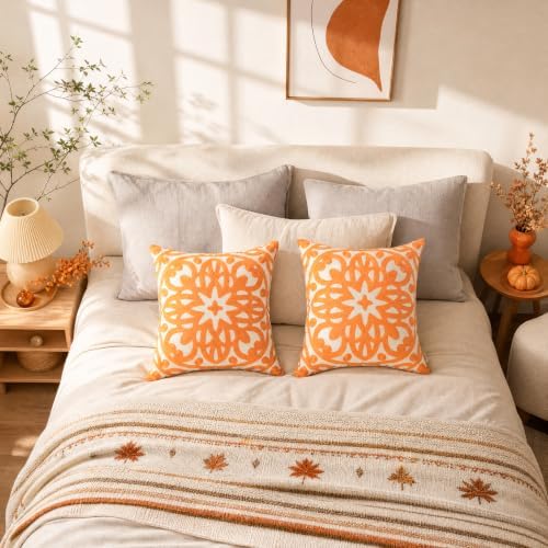 Alysheer Boho Embroidered Throw Pillow Cover 18"x 18" - Image 3