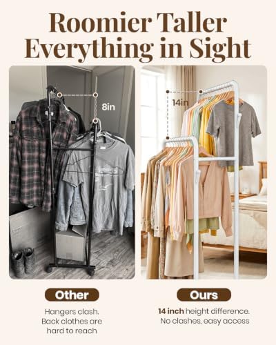 Delamu Double Rods Clothing Rack - Image 5