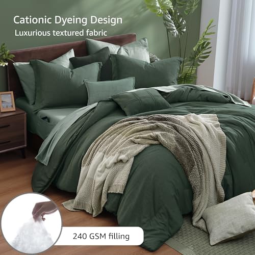 Monbix King Size Comforter Set Deep Forest 7 Pieces Bed in a Bag - Image 3