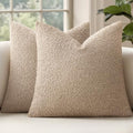 MIULEE 22x22 Decorative Euro Sham Boucle Couch Pillow Covers Camel by MIULEE