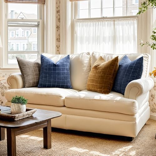 MIULEE Brown Sugar Plaid Fall Decor Throw Pillow Covers 20x20 Set of 2 - Image 5