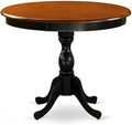 East West Furniture AMPF5-BCH-W 5 Piece Kitchen Table & Chairs Set Includes a Round Dining Room Table with Pedestal and 4 Dining Chairs, 36x36 Inch, Black & Cherry