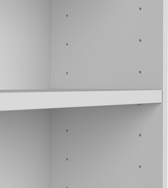 Bush Furniture Universal 17W Narrow 5 Shelf Bookcase in White - Set of 2, Matching Skinny Bookshelves for Home Office or Living Room Storage