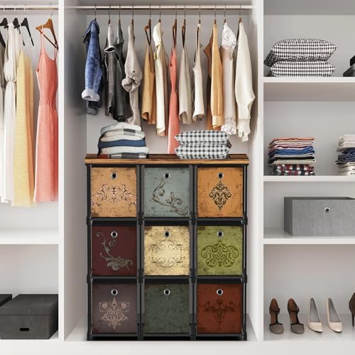 VASICAR Fabric Dresser with 9 Drawers, DIY Cube Organizer - Image 2