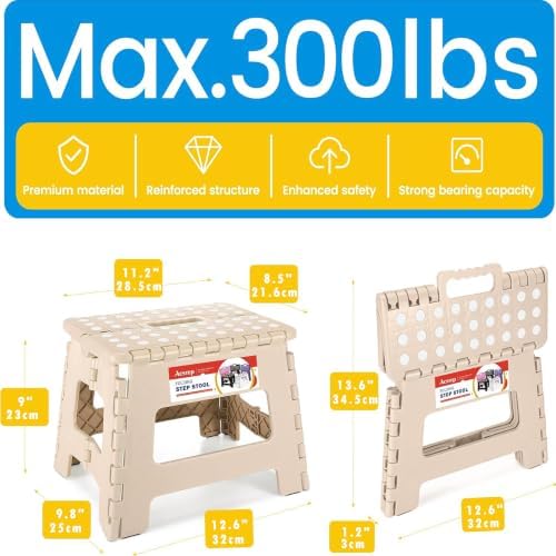 Folding Step Stool 9 Inch, Non-Slip Foldable Stools - Image 4