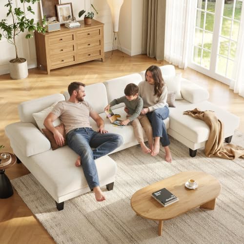 112'' U-Shaped Sectional Couch, Sleeper Sofa - Image 3