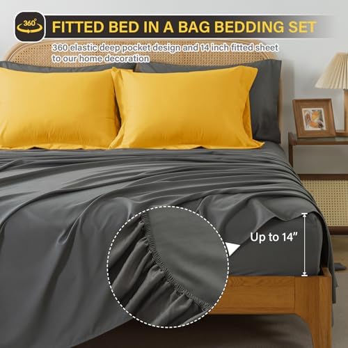 7pcs Reversible Comforter Set Queen Down Alternative Bedding Sets - Image 6