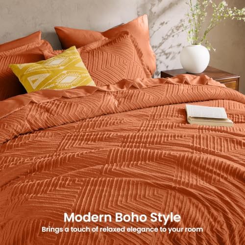 JOLLYVOGUE Queen Comforter Set 7-Piece, Boho Tufted Bed in a Bag - Image 3