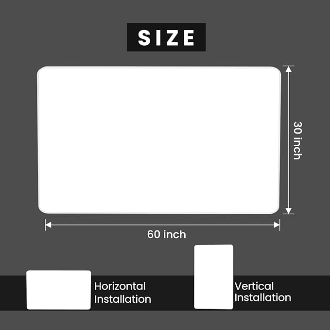 White Bathroom Mirror 60x30 Inch, White Metal Framed Bathroom Mirror for Wall, Rounded Rectangle Matte Bathroom Vanity Mirror, Tempered Glass, Anti-Rust, Horizontal/Vertical