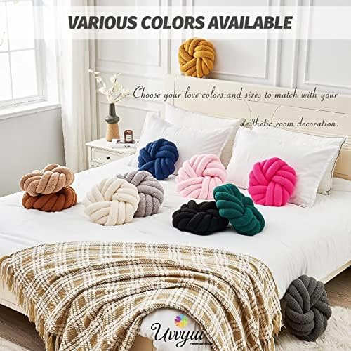 Knot Pillows, 14 Inch Decorative Throw Pillows Round Pillows Cushion, Soft - Image 6
