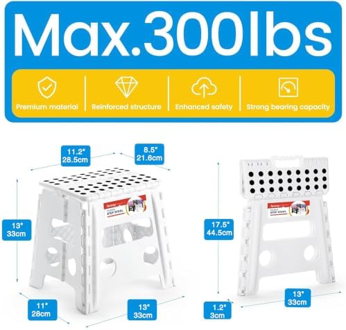 13 Inch Folding Step Stool, Holds 300 lb, - Image 4