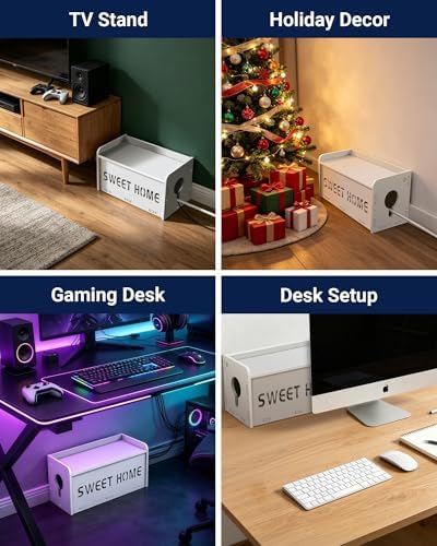 Large Cable Management Box, Imitation Wood Plastic Cord Organizer Boxs - Image 6