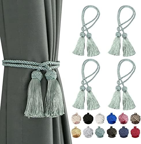 BEL AVENIR 4 Pack Handmade Rope Tassel Curtain Tiebacks by BELAVENIR