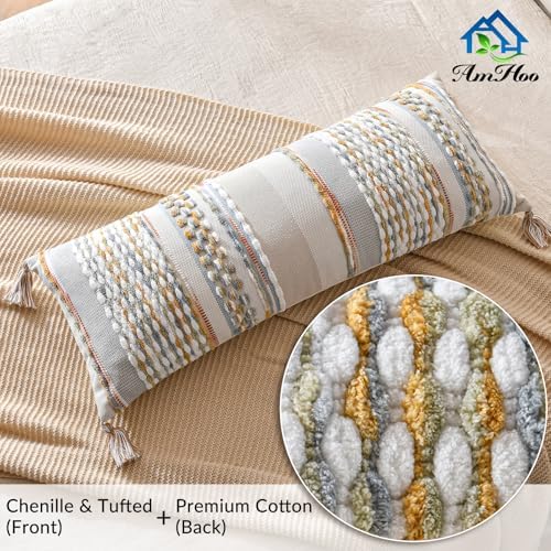 AmHoo Chenille Striped Textured Boho Throw Pillow Covers Aesthetic - Image 2