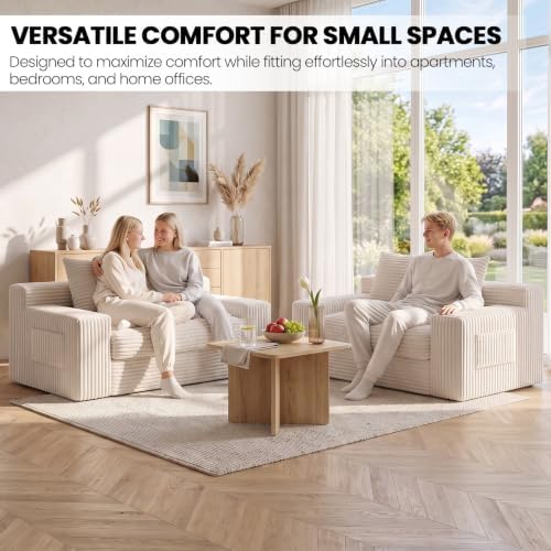 Small Boneless Couch, Boneless Loveseat Convertible Sofa Bed Sleeper Sofa Couch - Image 2