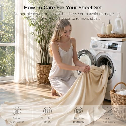 4 Piece Twin Sheets Set, Rayon Derived from Bamboo - Image 4