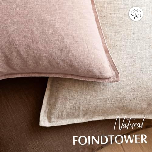 Foindtower Pack of 2, Decorative Linen Solid Throw Pillow Covers Soft Accent - Image 4
