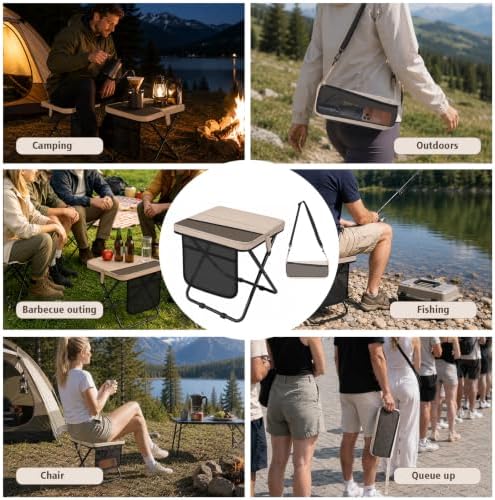 Soly Portable Folding Stool, 14.2"Collapsible Camp Stool - Image 5