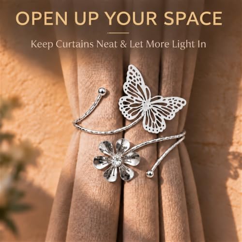 Butterfly Curtain Tiebacks, 4 Pack, No Drilling - Image 4