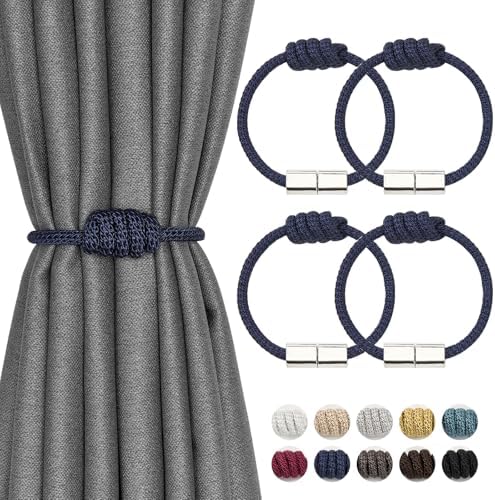 NICEEC 4 Pack Mini Magnetic Curtain Tiebacks Modern Simple Style Drape Tie by NICEEC