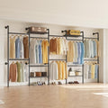 W5 Industrial Pipe Clothes Rack, Heavy Duty Clothing Rack by Higeego