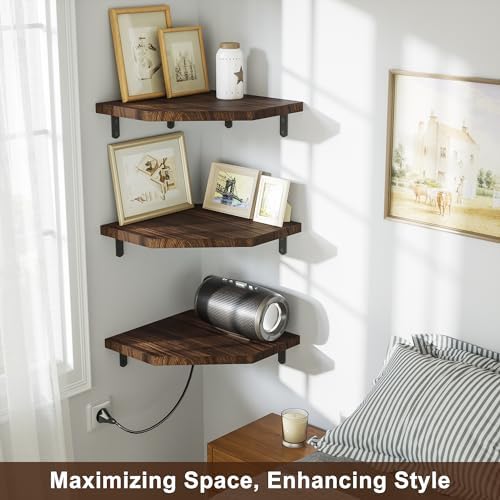 Alsonerbay Pine Wood Corner Shelves - Image 3