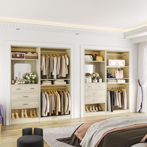 Unikito 61" Closet System, Heavy Duty Wood Closet Organizer - Image 4