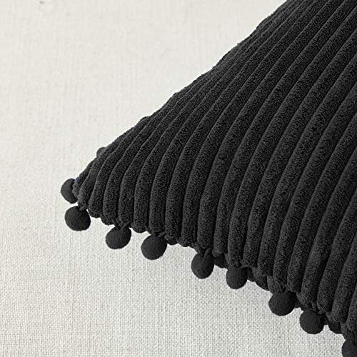 Fancy Homi Pack of 2 Black Lumbar Decorative Throw Pillow Covers - Image 4