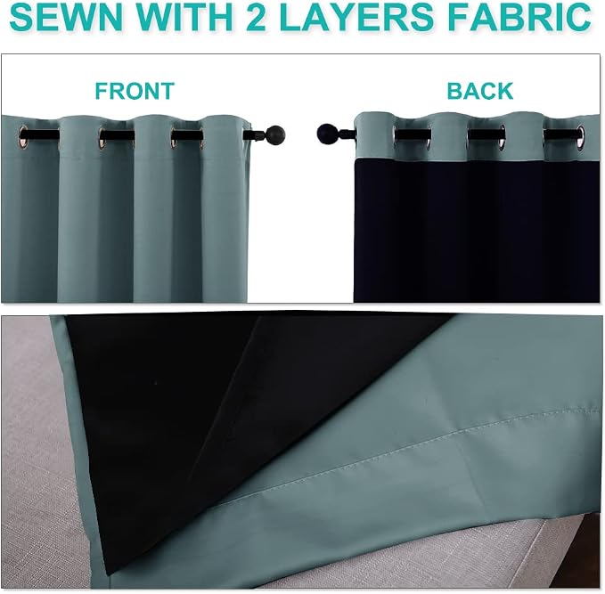 NICETOWN 100% Blackout Window Curtain Panels, Cold and Full Light Blocking - Image 5