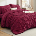 Bedsure Twin Comforter Set & Sheet Set, 5-Piece Dark Red Bedding Set by BEDSURE