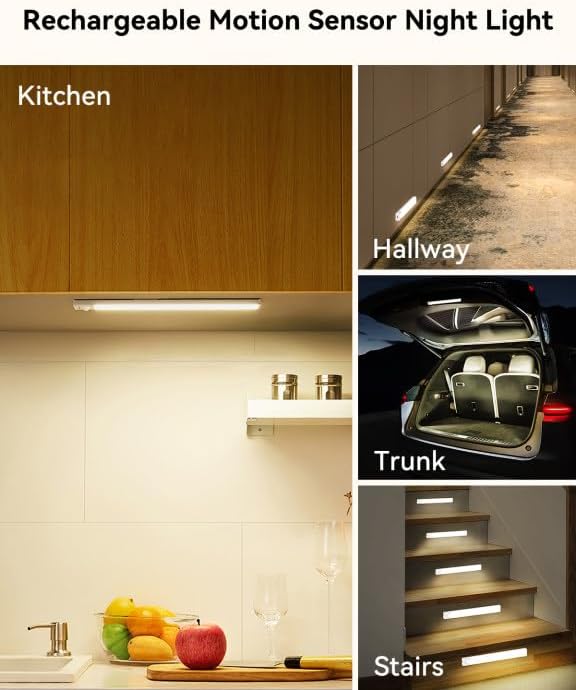 8-in Under Cabinet Lighting Rechargeable, Wireless Motion Sensor 6Pack - Image 7