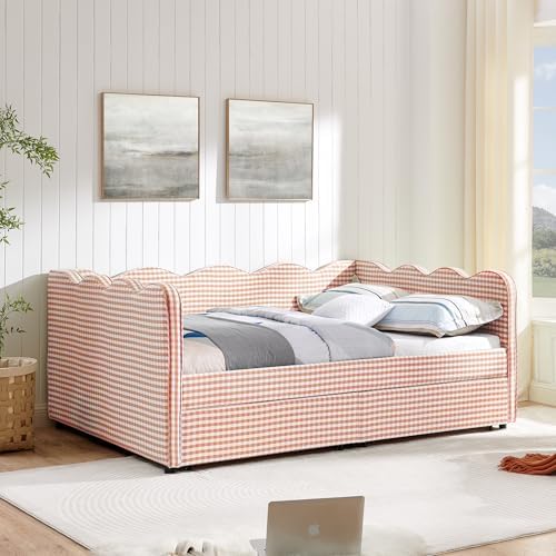 KEIKI Full Gingham Upholstered Daybed - Image 5