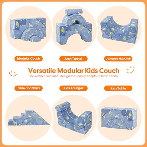 MeMoreCool Kids Climbing Couch, Rocket Foam Play Sofa - Image 4