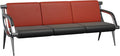 wonline 3 Seat Waiting Room Chair with Armrest PU Leather Office Furniture, Office Guest Seating Lobby Conference Reception Chairs for Airport Clinic Hospital Bank Salon Barber(Red&Black)